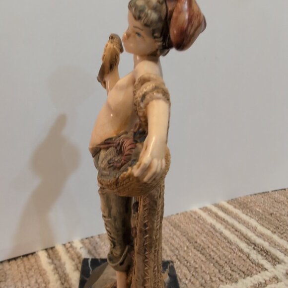 VTG Fontanini Italian Simonelli Depose Carrara Marble Fish Basket Crab Figurine - Picture 10 of 13